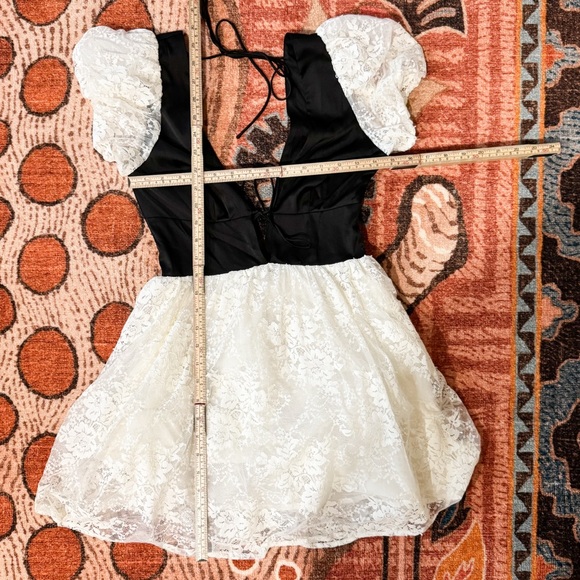 For Love & Lemons Romantic Lace Mini Dress | XS | Puff Sleeve Cottagecore - Picture 7 of 8